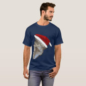 Struisvogel met kerstmuts Kerstmis dierentuin dier T-shirt (Voorkant volledig)