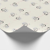 struisvogel op bruin cadeaupapier (Hoek)