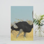 Struisvogel op een ren briefpapier (Staand voorkant)