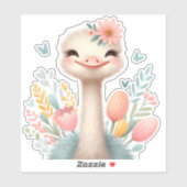 Struisvogel op maat gesneden scrapbooking sticker (Vel)