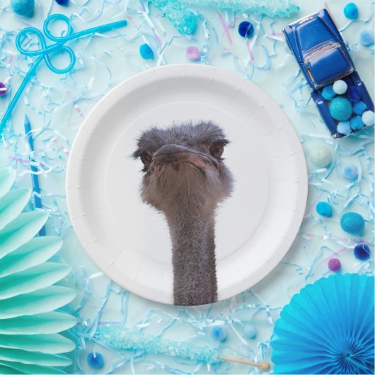 struisvogel papieren bordje (Feest)