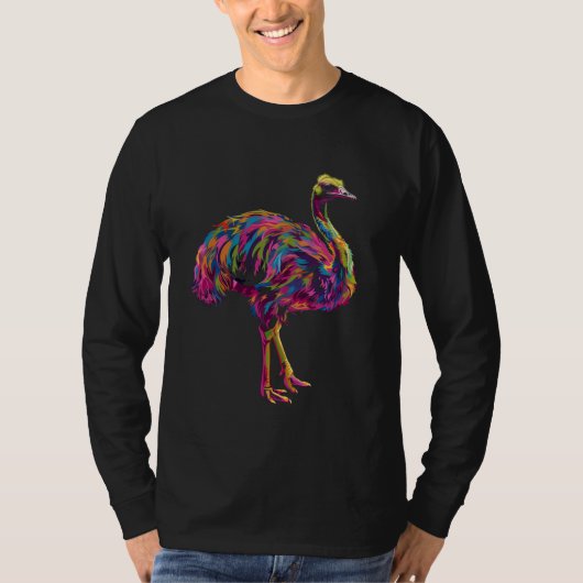 Struisvogel Popart T-shirt (Voorkant)