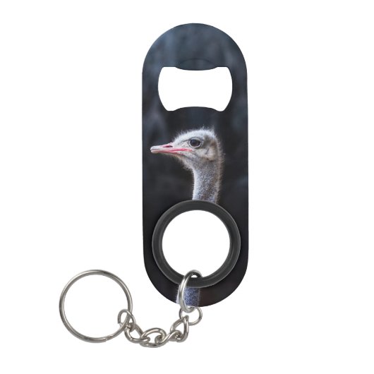 struisvogel portret mini flessenopener (Voorkant)