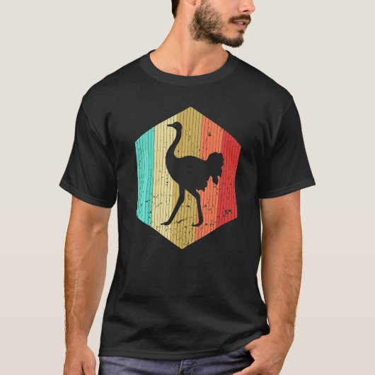 struisvogel Retro struisvogel Silhouet Dier 7 T-shirt (Voorkant)