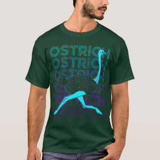 Struisvogel Retro vriend dier T-shirt