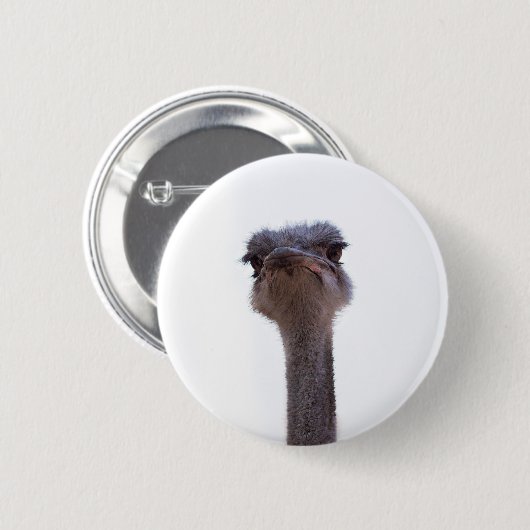 struisvogel ronde button 5,7 cm (Voorkant /achterkant)