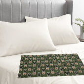 Struisvogel Roze Bloemen Olijfgroen Art Deco Kussensloop