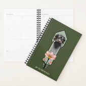 Struisvogel Roze  Bloemen Olijfgroen Art Deco Planner (Display)