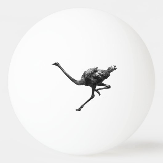 Struisvogel Running Cool Atleet Animal Art Pingpongbal (Voorkant)