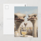 Struisvogel Theetijd Briefkaart (Voorkant / Achterkant)