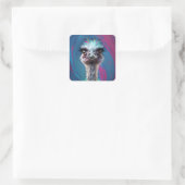 Struisvogel thema vierkante sticker (Tas)