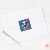 Struisvogel thema vierkante sticker (Envelop)