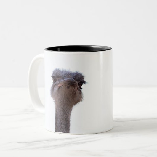 struisvogel tweekleurige koffiemok (Voorkant links)