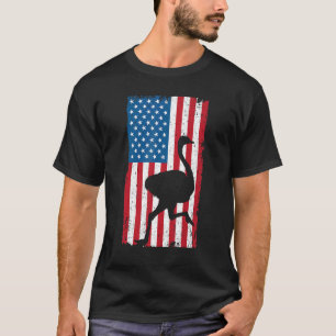 Struisvogel Usa Vlag Amerika Dier Loopvogel T-shirt