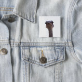 struisvogel vierkante button 5,1 cm (In situ)