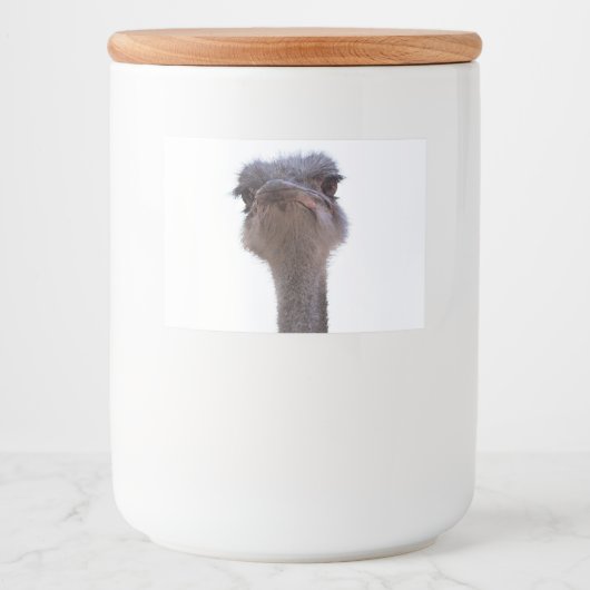 struisvogel voedselcontainer etiket (Voorkant)