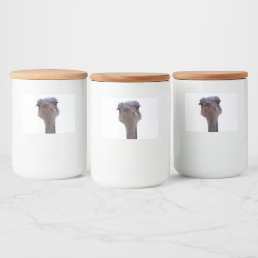 struisvogel voedselcontainer etiket (Flessen)