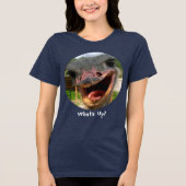 Struisvogel What's Up Circle Text Shirt (Voorkant)