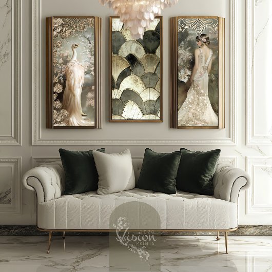 Struisvogel witte etherische art deco sierbloemen tissuepapier