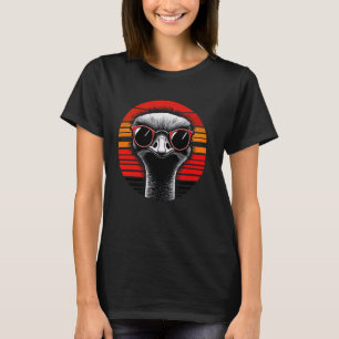 Struisvogel zonnebril Sunset Retro Style T-shirt