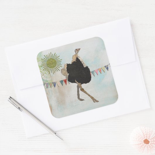  struisvogel zonneschijn Sticker (Envelop)