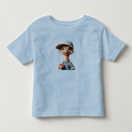 Struisvogelkuiken in een pet met een rode auto kinder shirts