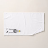 Struisvogelontwerp met monogram bad handdoek (Handdoek)