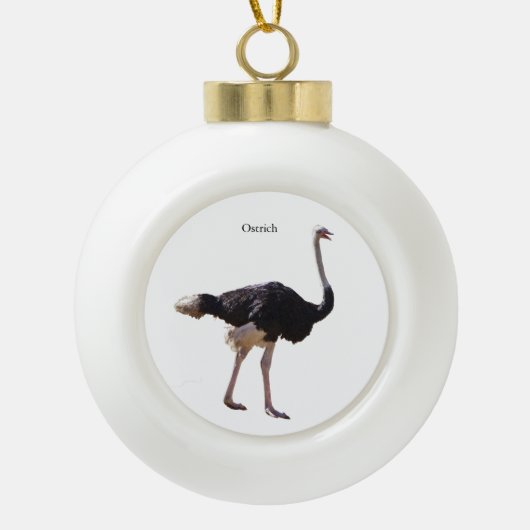 Struisvogelornament Keramische Bal Ornament (Voorkant)