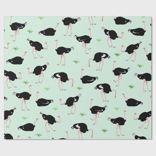 Struisvogelpatroon Cadeaupapier (Vlak)