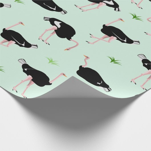 Struisvogelpatroon Cadeaupapier (Hoek)