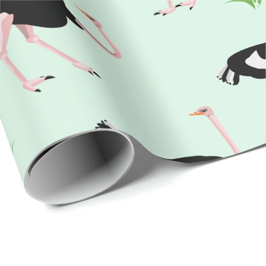 Struisvogelpatroon Cadeaupapier (Rol Hoek)