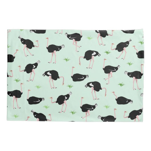 struisvogelpatroon kussensloop (Achterkant)