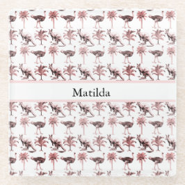 Struisvogels en kangoeroes, aanpasbaar glazen onderzetter