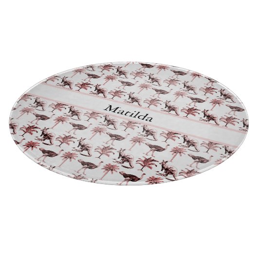 Struisvogels en kangoeroes, aanpasbaar snijplank (Hoek)