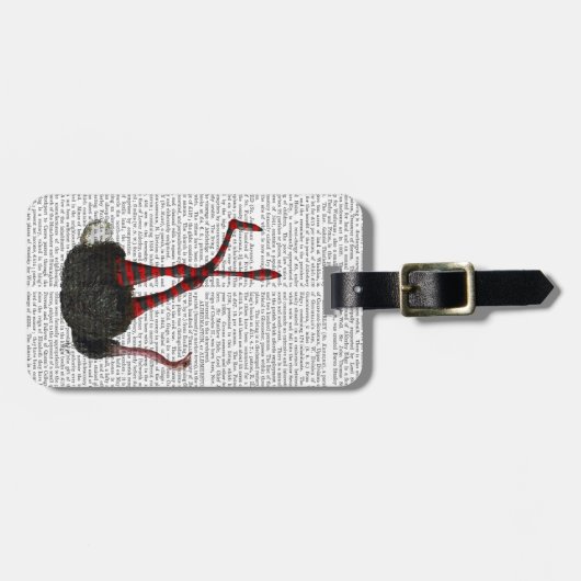 struisvogels met gestripte Leggings Bagagelabel (Voorkant horizontaal)