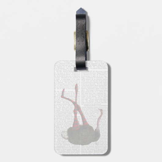 struisvogels met gestripte Leggings Bagagelabel (Achterkant verticaal)