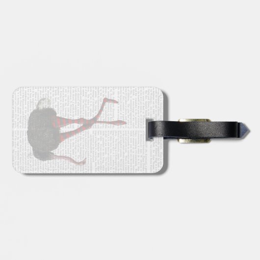 struisvogels met gestripte Leggings Bagagelabel (Achterkant horizontaal)
