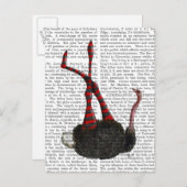 struisvogels met gestripte Leggings Briefkaart (Voorkant / Achterkant)