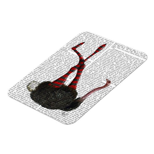 struisvogels met gestripte Leggings Magneet (Linkerzijde)