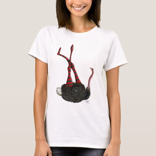 struisvogels met gestripte Leggings T-shirt (Voorkant)