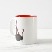 struisvogels met gestripte Leggings Tweekleurige Koffiemok (Voorkant links)
