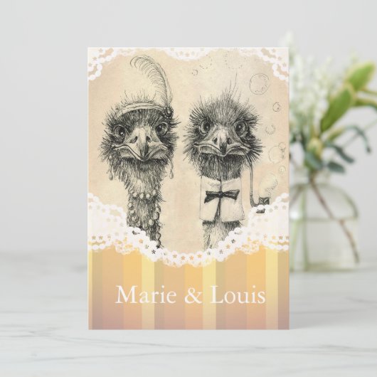 struisvogelstel - bleek oranje kaart (Staand voorkant)