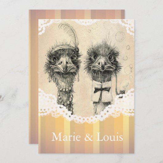  struisvogelstel - bleek oranje kaart (Voorkant / Achterkant)