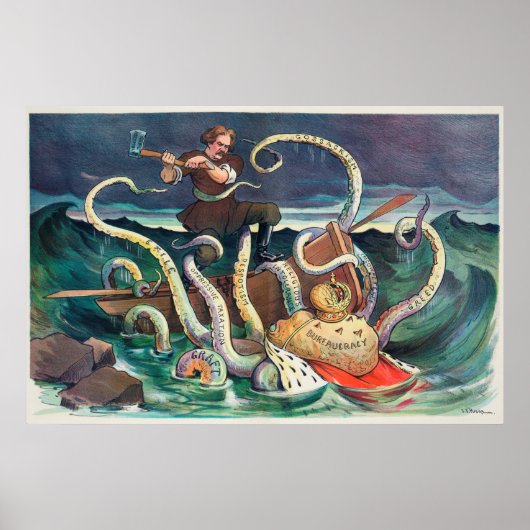 Struiten van een  illustratie van Slav Poster (Voorkant)