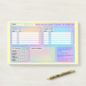Struktur-Haftnotizen für Fokus & Self-Care  Post-it® Notes (Op bureau)