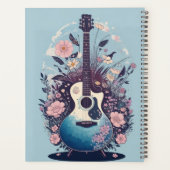 Strum in stijl met gitaar en bloemmotief planner (Achterkant)