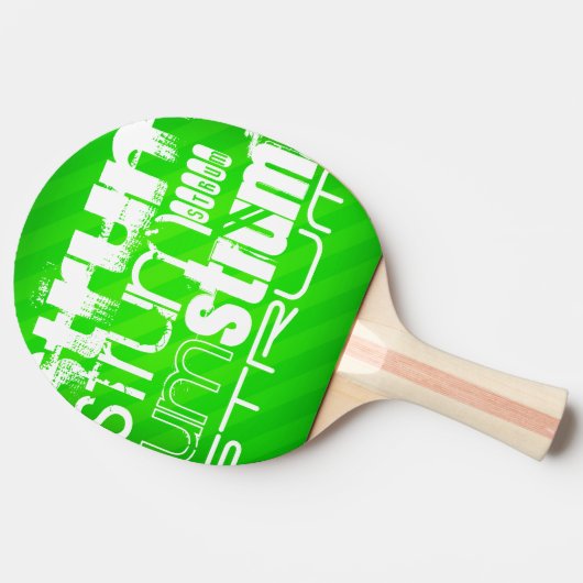 Strum; Neon Green Stripes Tafeltennisbatje (Zijkant)