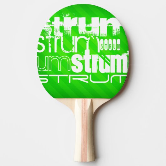 Strum; Neon Green Stripes Tafeltennisbatje (Voorkant)