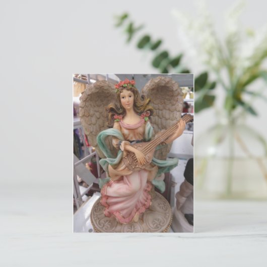 Strumming Angel Briefkaart (Staand voorkant)