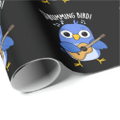 Strumming Bird Grappig Dier Pun Donker BG Cadeaupapier (Rol Hoek)